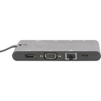 DIGITUS Universal Travel Docking Station, USB-C, 9-Ports