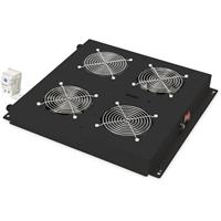 Digitus Professional DN-19 FAN-2-B-N 19 inch 2 x Patchkast-ventilator 1 HE Vast inbouw, Met schakelaar Geschikt voor kastdiepte: vanaf 600 mm Zwart (RAL 9005)