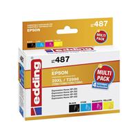 Edding Inkt vervangt Epson 29XL, T2996, T2991, T2992, T2993, T2994 Compatibel Combipack Zwart, Cyaan, Magenta, Geel edding 487 18-487