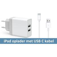 IPadspullekes Snellader - Oplader met Lightning kabel (iPad 2017/2018, 2019/2020/2021 (10.2) , Pro 9.7/10.5, 12.9 (2015/2017), Air 1/2/3, Mini 1/2/3/4/5)
