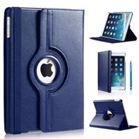 IPadspullekes iPad 2017 hoes 360 graden donker blauw leer