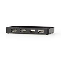 Nedis 7 Poorts USB 2.0 Hub incl. voeding Zwart