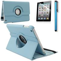IPadspullekes.nl iPad Mini 5 hoes 360 graden leer licht blauw