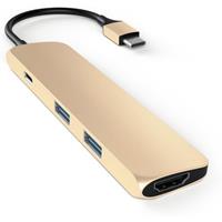 Satechi Type-C USB Passthrough HDMI Hub gold