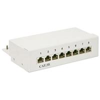 Pro CAT 5e Mini/Desktop Patch Panel 8 Port Grijs - ST