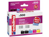 edding Tinte Kombi-Pack Kompatibel 5er-Pack Schwarz, Schwarz, Cyan, Gelb, Magenta EDD-500 Multipack