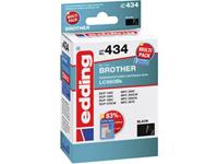 edding Cartridge Compatibel 2-pack Zwart, Zwart EDD-434 Brother LC980 black - REMAN- 18-434