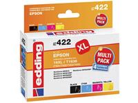 edding Tintenpatrone Kompatibel 4er-Pack Schwarz, Cyan, Magenta, Gelb 18-422