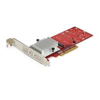 StarTech.com x8 Dual M.2 PCIe SSD Adapter - PCIe 3.0 - PCI Express M.2 SSD Adapter Card- For PCIe NVMe and PCIe AHCI M.2 SSDs - interface adapter - M.2 Card - PCIe 3.0 x8