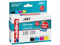 edding Tintenpatrone ersetzt Brother LC3219XL Bk/C/M/Y Kompatibel Kombi-Pack Schwarz, Cyan, Magenta,