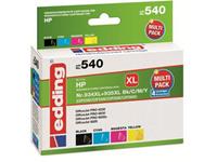 edding Cartridge vervangt HP Multi. No.934/935XL BK/C/Y/M Compatibel Combipack Zwart, Cyaan, Magenta, Geel EDD-540 18-540