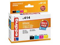 edding Cartridge vervangt Epson T1281/T1282/T1283/T1284 Multipack 4 Compatibel Combipack Zwart, Cyaan, Magenta, Geel EDD-414 18-414