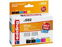 edding Cartridge vervangt Epson 33XL/T3351/T3361/T3362/T3363/T3364 Compatibel Combipack Zwart, Foto zwart, Cyaan, Magenta, Geel EDD-582 18-582