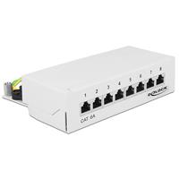 Delock Premium CAT6a Gigabit Desktop Patch Panel 1U met 8 poorten - afgeschermd / wit