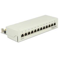 Delock Premium CAT6 Gigabit Desktop Patch Panel 1U met 12 poorten - afgeschermd / grijs