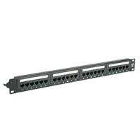 Value Premium CAT6a Gigabit 19'' Patch Panel 1U met 24 poorten - niet afgeschermd / zwart