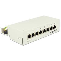 Delock Premium CAT6 Gigabit Desktop Patch Panel 1U met 8 poorten - afgeschermd / grijs