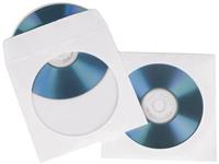 Hama CD-hoes 1 CD/DVD/Blu-Ray Papier Wit 50 stuk(s) (b x h x d) 125 x 125 x 1 mm 00062671