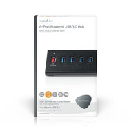 Nedis USB-Hub | 8-Poorts | USB 3.0 met Externe Voeding | QC3.0 Oplaadpoort | 5 Gbps