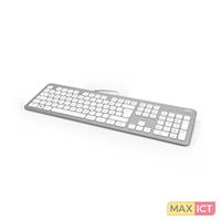 Hama Tastatur KC-700 Windows universell USB-A-Stecker silber/weiß