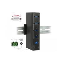 Delock Externer Industrie Hub 4 x USB 3.0 Typ-A mit 15 kV ESD Schutz -