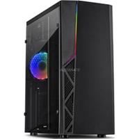 Inter-Tech B-02 RGB tower-behuizing 2x USB-A 2.0, USB-A 3.2 (5 Gbit/s), 2x Audio, Window-kit