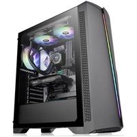 Thermaltake H350 TG RGB Midi-tower PC-behuizing Zwart 1 voorgeïnstalleerde ventilator, Zijvenster, Stoffilter