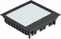 OBO Bettermann - Geräteeinsatz PC quadrat 3f sw RAL9011 m.Belagaussp mit Bodenbelagaussparung