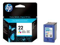 hp 22 - Kleur (cyaan, magenta, geel) - origineel - inktcartridge - voor Deskjet F2149, F2179, F2185, F2210, F2224, F2240, F2288, F2290, F375; Officejet 56XX