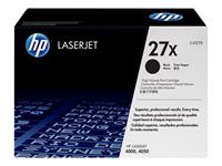 hp 27X - Hoog rendement - zwart - origineel - LaserJet - tonercartridge (C4127X) - voor LaserJet 4000, 4000n, 4000se, 4000t, 4000tn, 4050, 4050n, 4050se, 4050t, 4050tn