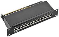 LogiLink NP0052B Patchpaneel 12 poorten CAT 6A 1 HE