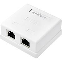 renkforce Netwerkadapter Opbouw (op muur) CAT 6 2 poorten Wit