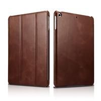 CasualCases Icarer - 3-Vouw echt lederen sleepcover hoes - iPad 9.7 (2017/2018) / Pro 9.7 / Air / Air 2 - Cognac