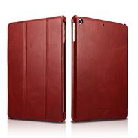 CasualCases Icarer - 3-Vouw echt lederen sleepcover hoes - iPad 9.7 (2017/2018) / Pro 9.7 / Air / Air 2 - Rood
