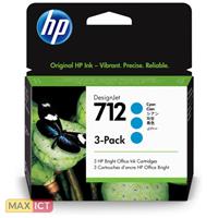 HP Original Druckerpatronen 712 3er-Pack Cyan 29ml (3ED78A)