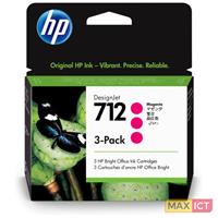 HP Original Druckerpatronen 712 3er-Pack Magenta 29ml (3ED77A)