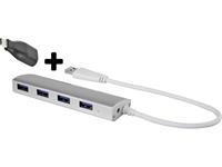 Renkforce 4 poorten USB 3.2 Gen 1-hub Met aluminium behuizing Aluminium