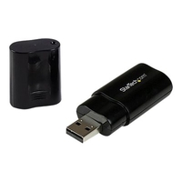 StarTech.com USB Sound Card - 3.5mm Audio Adapter - External Sound Card - Black - External Sound