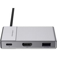 hyperdrive HD-G206 USB-C (USB 3.2 Gen 2) multiport hub Ultra HD-geschikt, Met ingebouwde SD-kaartlezer, Met metalen behuizing Grijs