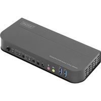 digitus 2+2 Port KVM-Umschalter Display-Port, HDMI Fernbedienung, Tastatur 4096 x 2160 Pixe