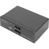 digitus 2+1 Port KVM-Umschalter HDMI Fernbedienung, Tastatur 3840 x 2160 Pixel