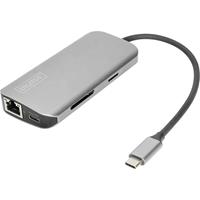 Digitus DA-70884 USB-C mini-dockingstation Geschikt voor merk: Universeel Chromebook, Chromebook, Lenovo Thinkpad, MacBook, MacPro, Surface, Ultrabook, Yoga,