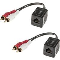 Lindy 70460 2xRCA RJ45 Zwart, Rood, Wit kabeladapter/verloopstukje