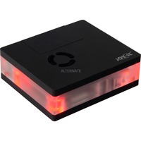 Joy-it RB-MULTIMEDIACASE01 SBC-behuizing Geschikt voor: Raspberry Pi Afneembare GPIO-afdekking, Incl. actieve koeler, Met magneetsluiting Zwart, Transparant