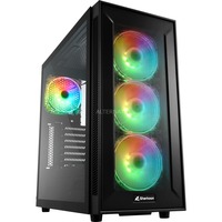 SHARKOON RGB TG6M - Midtower - ATX - geen voeding - 4x 120mm aRGB fan - gehard glas - HD Audio