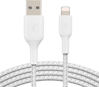Belkin Boost Braided USB-A naar Lightning kabel - 1 Meter - Wit