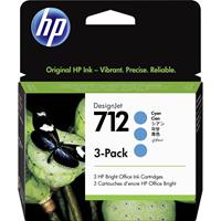 HP Tintenpatrone 3ED77A 712 29ml cyan 3 St./Pack - Original