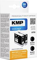 KMP Tintenpatrone ersetzt Brother LC1000BK Kompatibel 2er-Pack Schwarz, Schwarz B75D 1035,4021