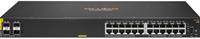 Hewlett-Packard Enterprise HPE Aruba 6100 24G PoE 370W Switch L3 managed + 4x1/10 Gigabit SFP+ seitlicher Luftstrom (JL677A)