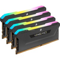 Corsair Vengeance CMH64GX4M4D3600C18. Component voor: Pc/server, Intern geheugen: 64 GB, Geheugenlayout (modules x formaat): 4 x 16 GB, Intern geheugentype: DDR4, Kloksnelheid geheugen: 3600 MHz, Gehe